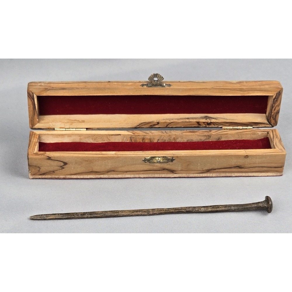 Antique Iron Nail with Decorative Wooden Box‎ Presentation Case
